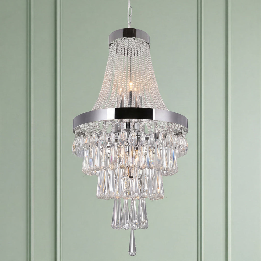 6-Light Chrome Crystal Chandelier