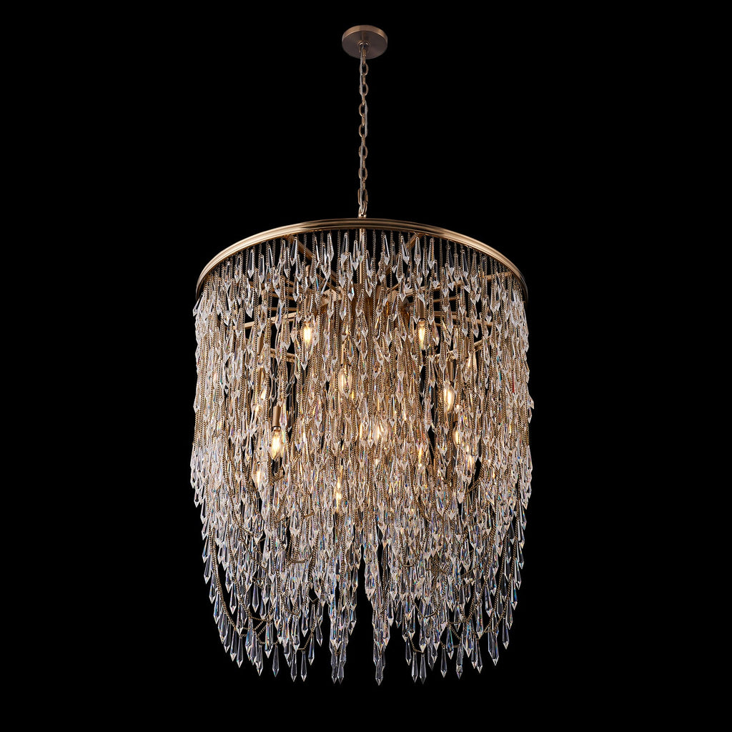 18-Light Brushed Champagne Gold Iron Chandelier