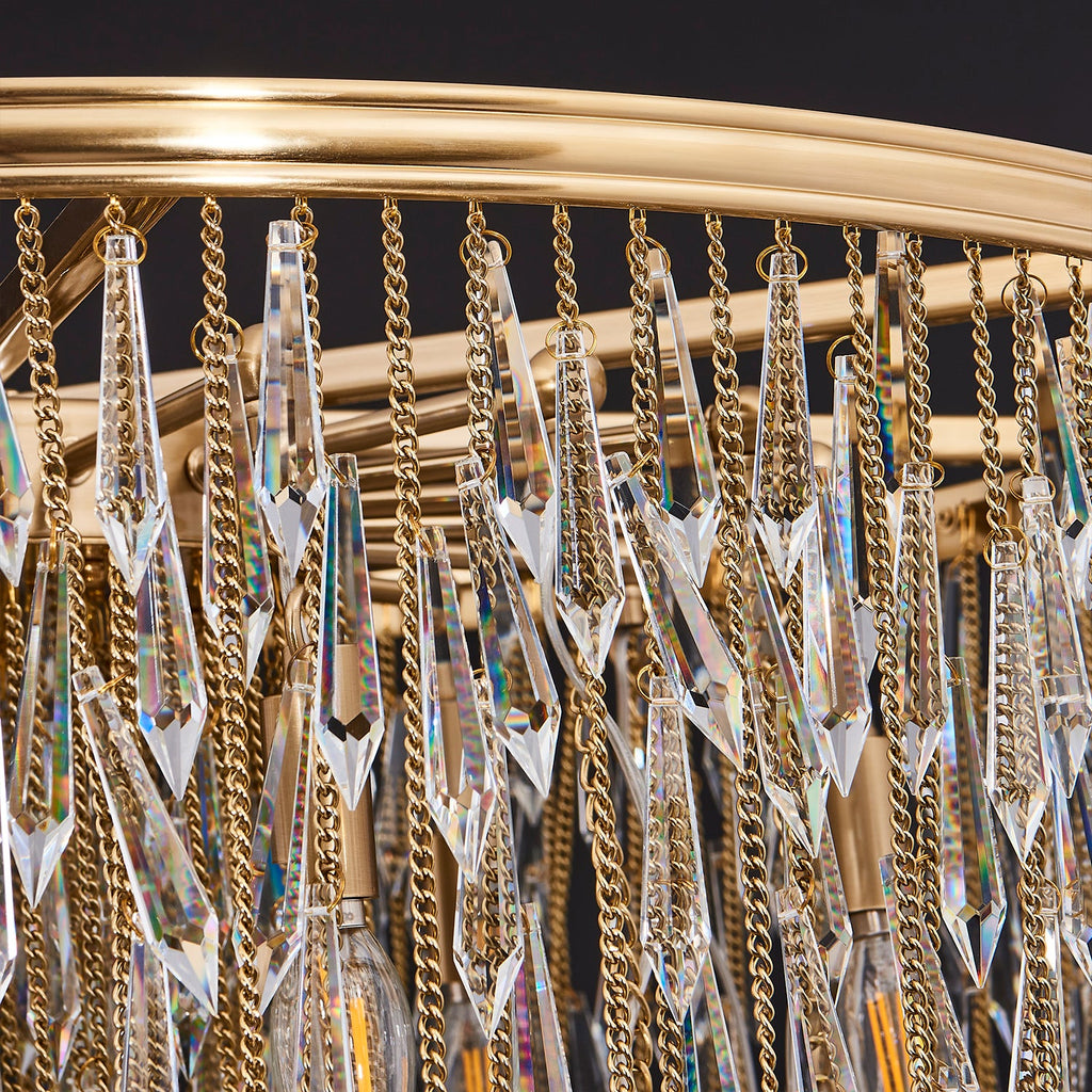 18-Light Brushed Champagne Gold Iron Chandelier