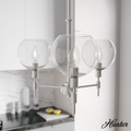 Xidane 19-inch 3-light Brushed Nickel Chandelier with Clear Glass