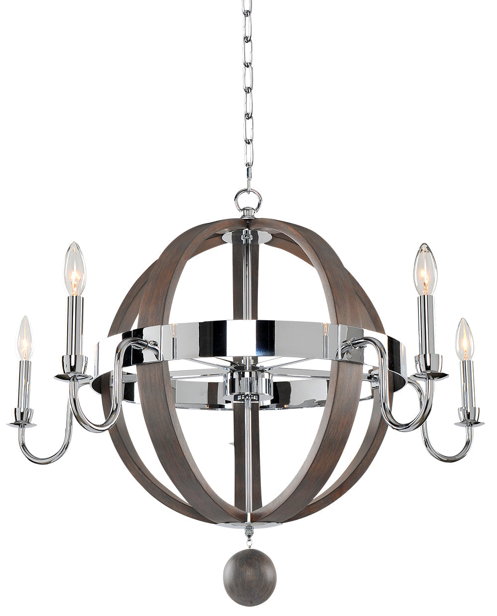 28'' Sharlow 5 Light Polished Chrome Chandelier