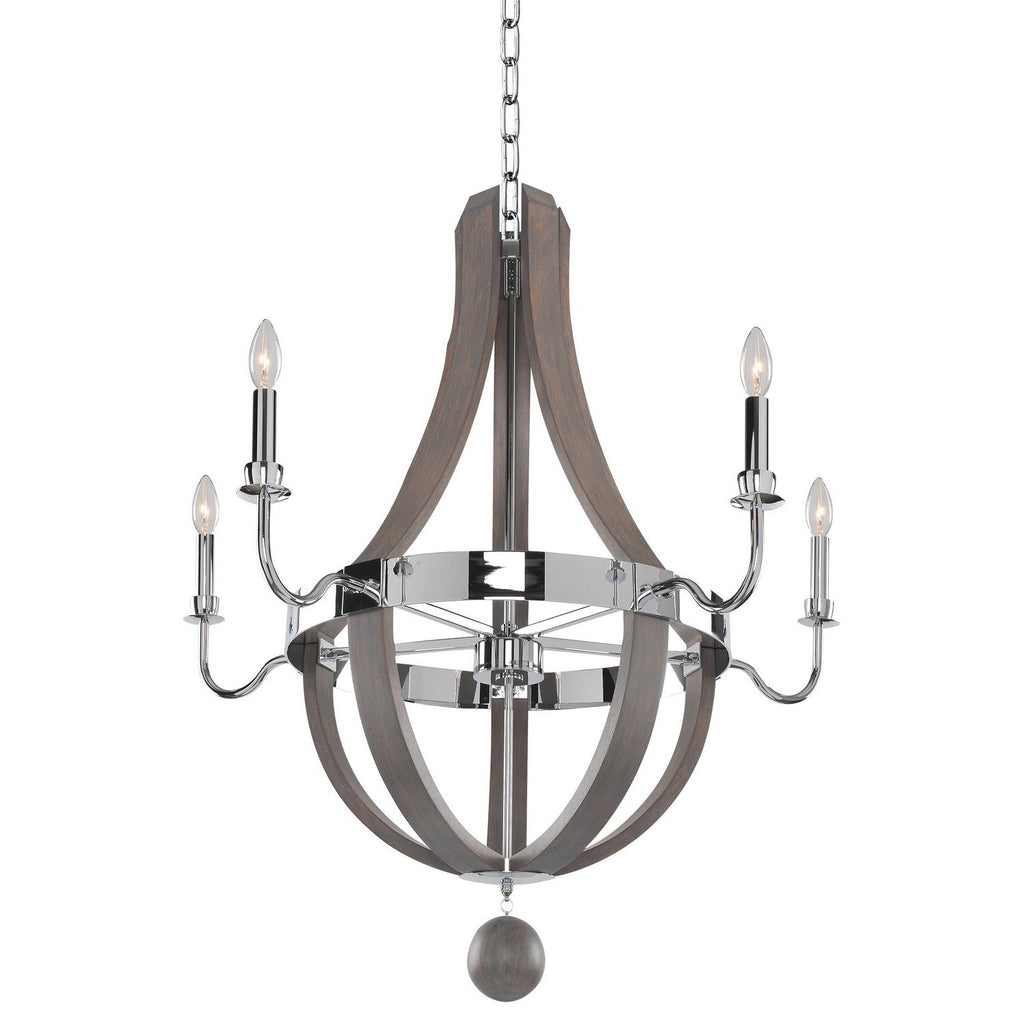 39'' Sharlow 5 Light Polished Chrome Chandelier