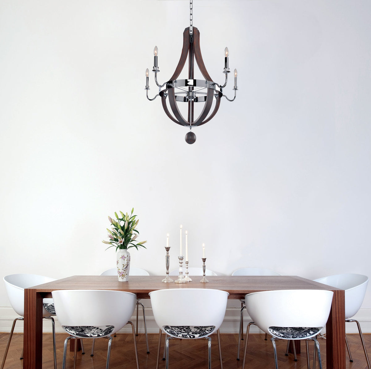 39'' Sharlow 5 Light Polished Chrome Chandelier