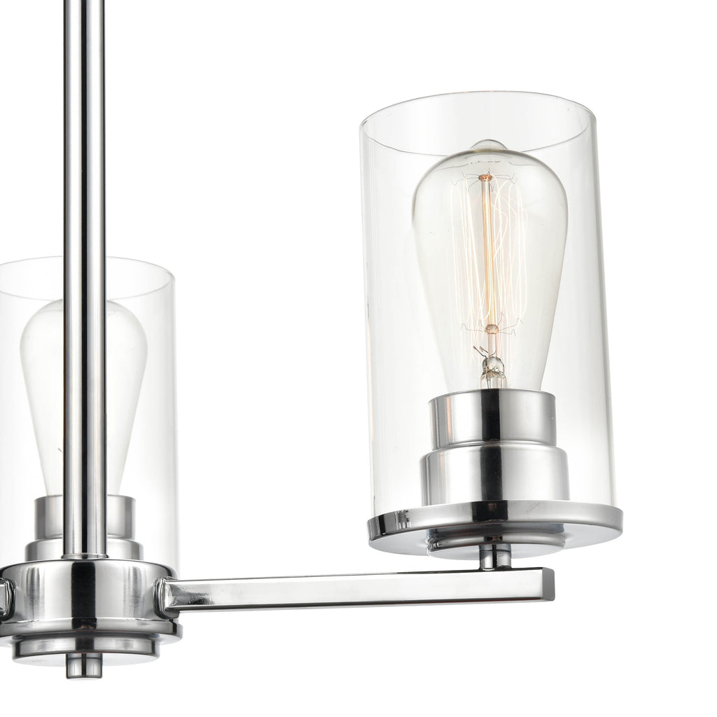 19-inch Chrome 3-Light Clear Glass Chandelier