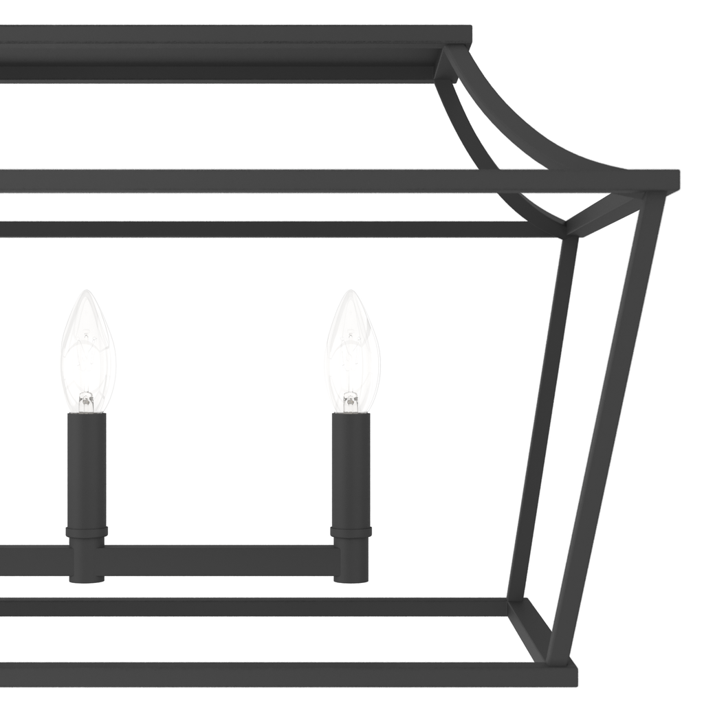 42-inch 6-Light Natural Black Iron Linear Chandelier