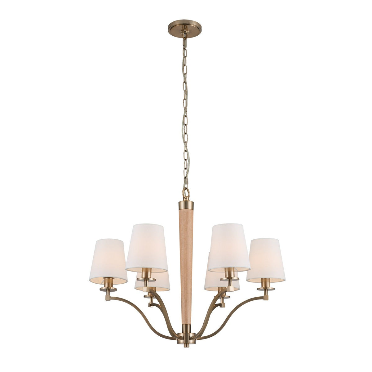 23'' Curva 6 Light Brushed Champagne Gold Chandelier