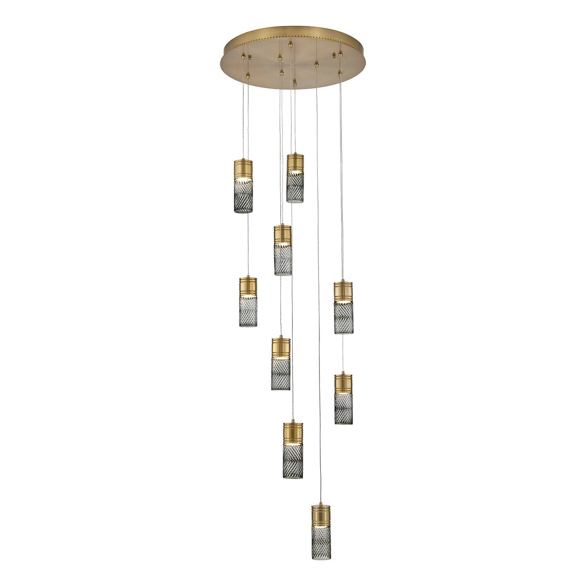 8.5'' Kiriko 9 Light Winter Brass Chandelier