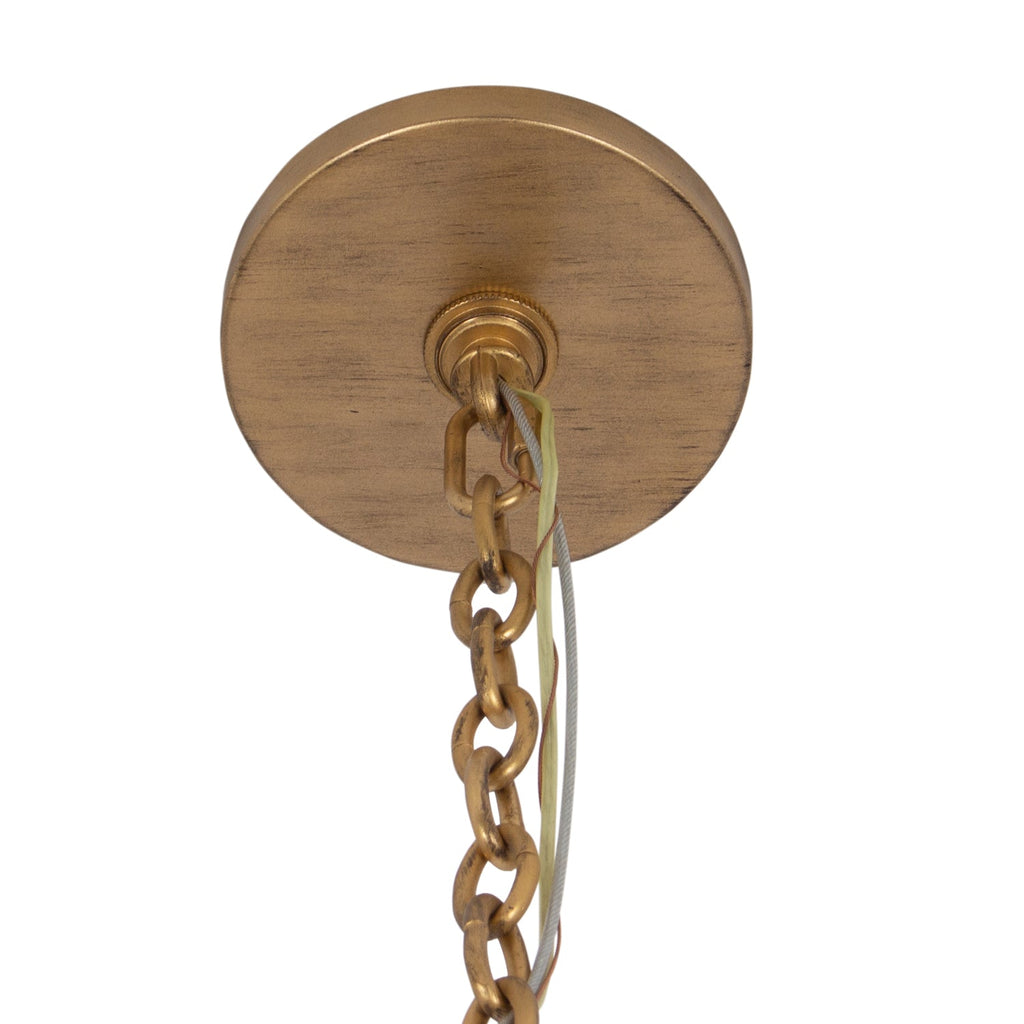 12-Light Rustic Gold Forged Iron Chandelier