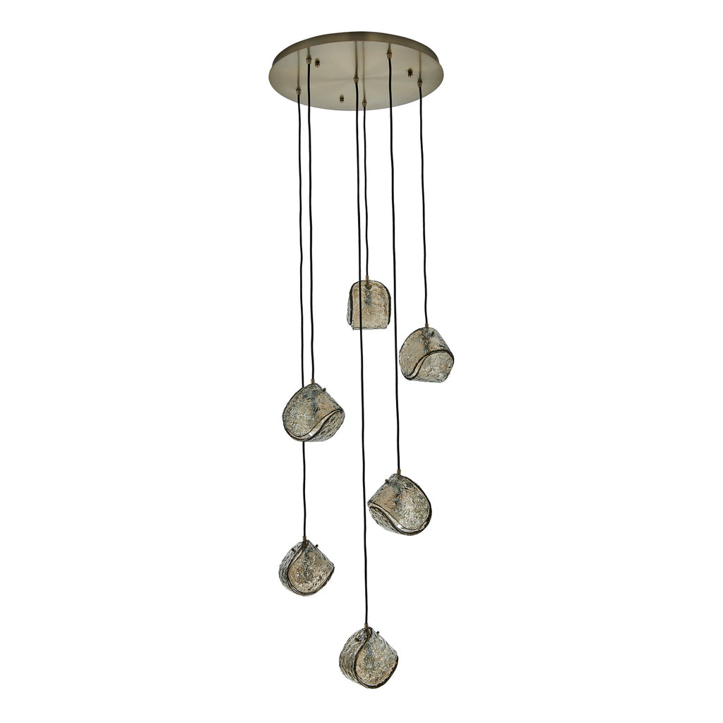 7.5'' Pallina 6 Light Winter Brass Chandelier