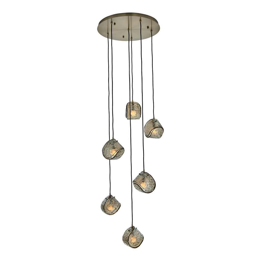 7.5'' Pallina 6 Light Winter Brass Chandelier