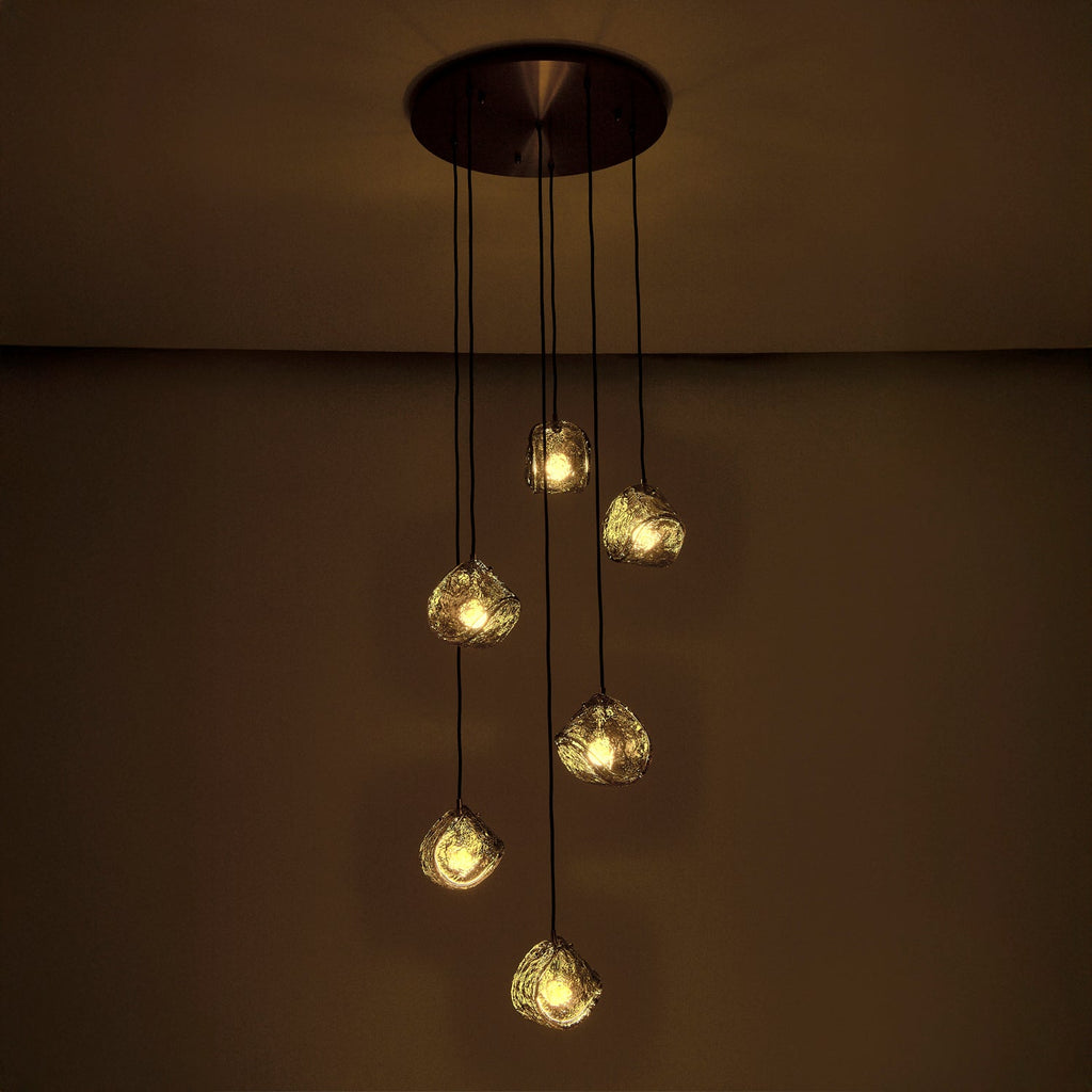 7.5'' Pallina 6 Light Winter Brass Chandelier