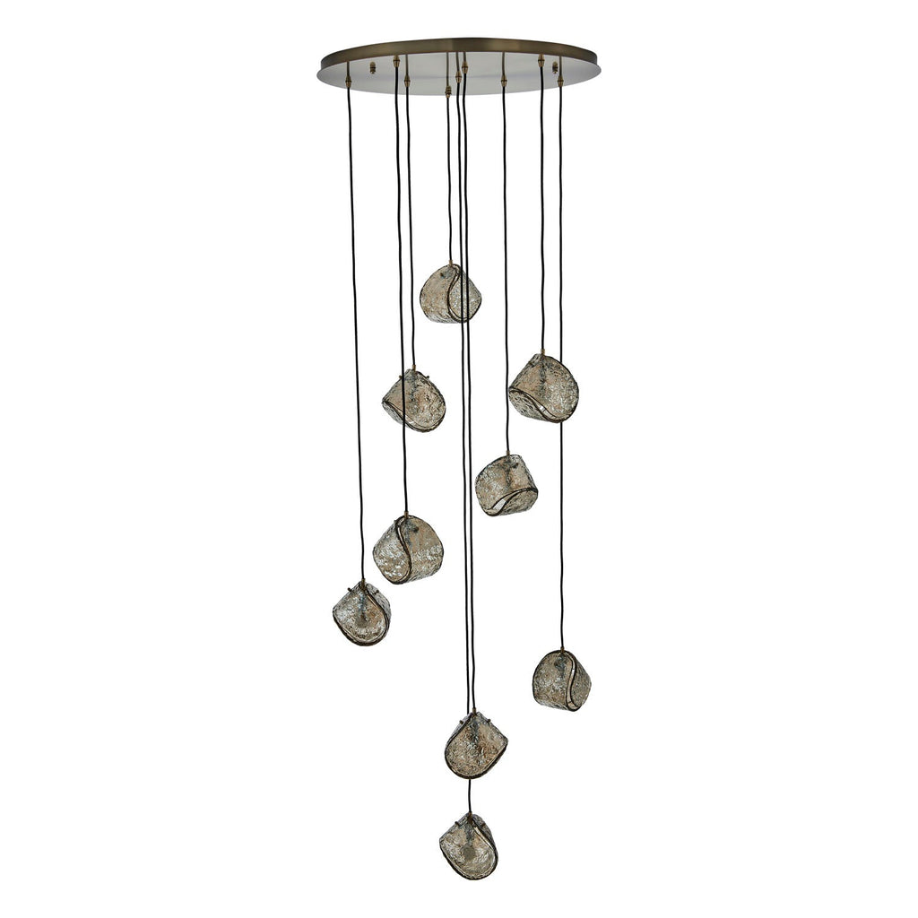 7.5'' Pallina 9 Light Winter Brass Chandelier