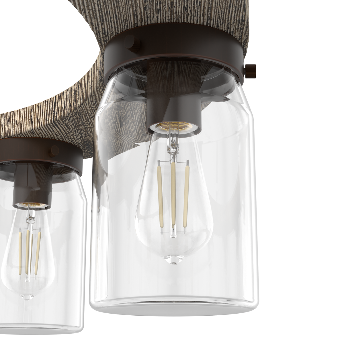 Devon Park 26.5-inch 6-light Onyx Bengal and Barnwood Chandelier with Clear Glass