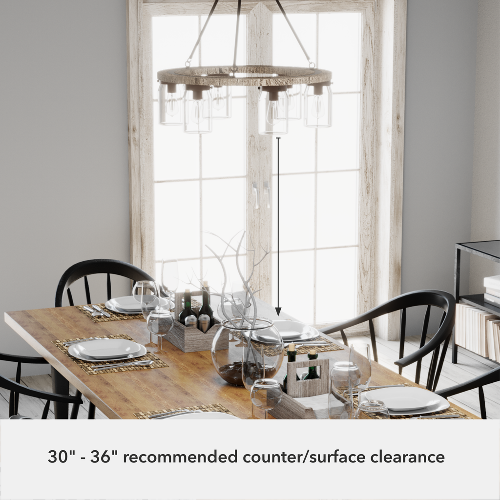 Devon Park 26.5-inch 6-light Onyx Bengal and Barnwood Chandelier with Clear Glass
