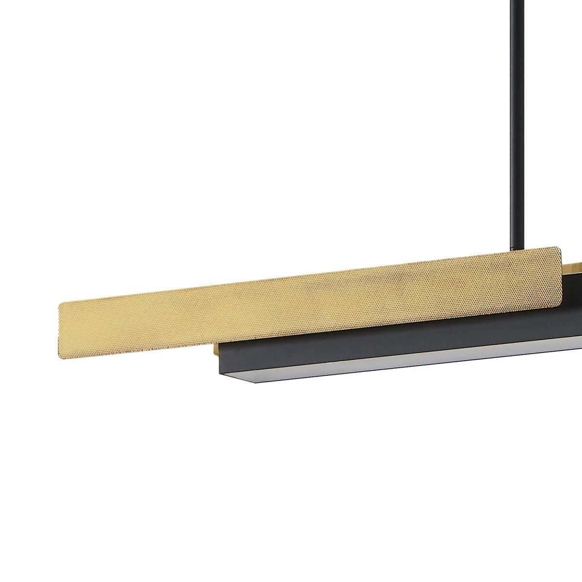 48-inch 2-Light Matte Black and Brushed Gold LED Linear Chandelier