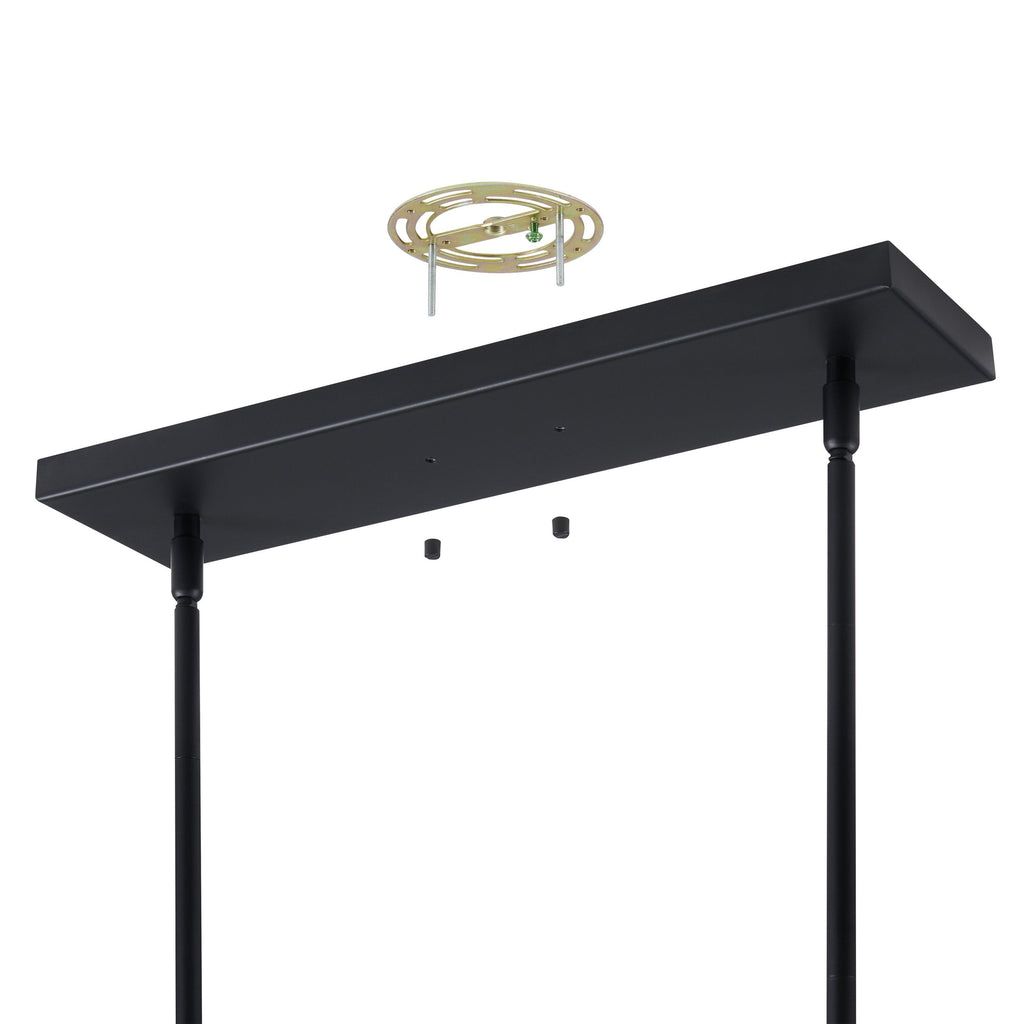 48-inch 2-Light Matte Black and Brushed Gold LED Linear Chandelier