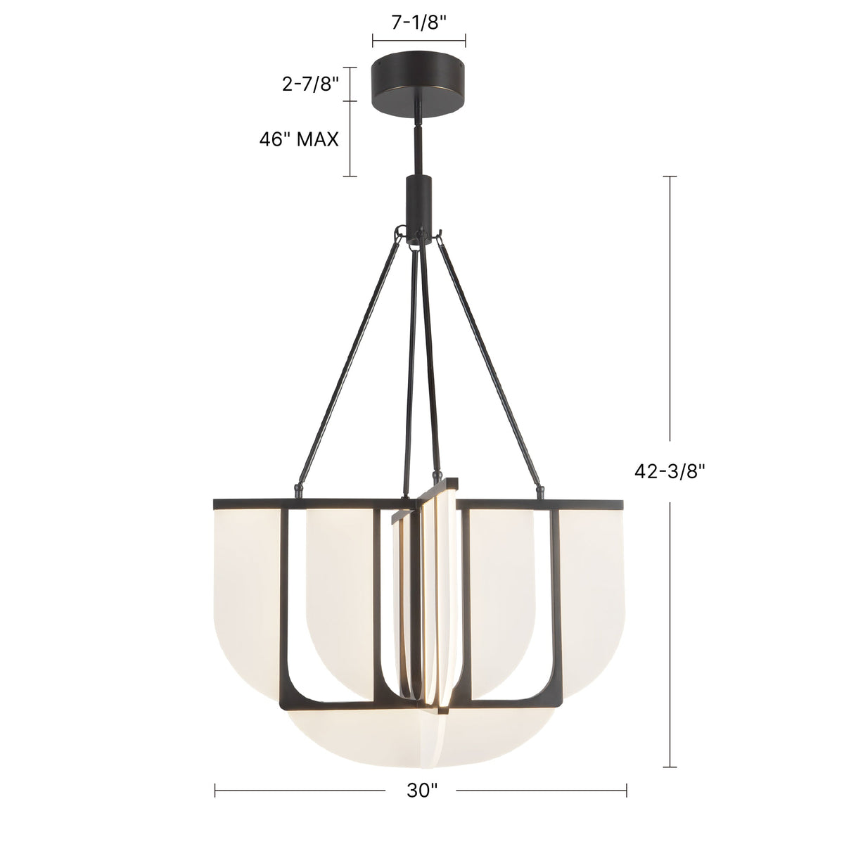 29-in Steel Chandelier