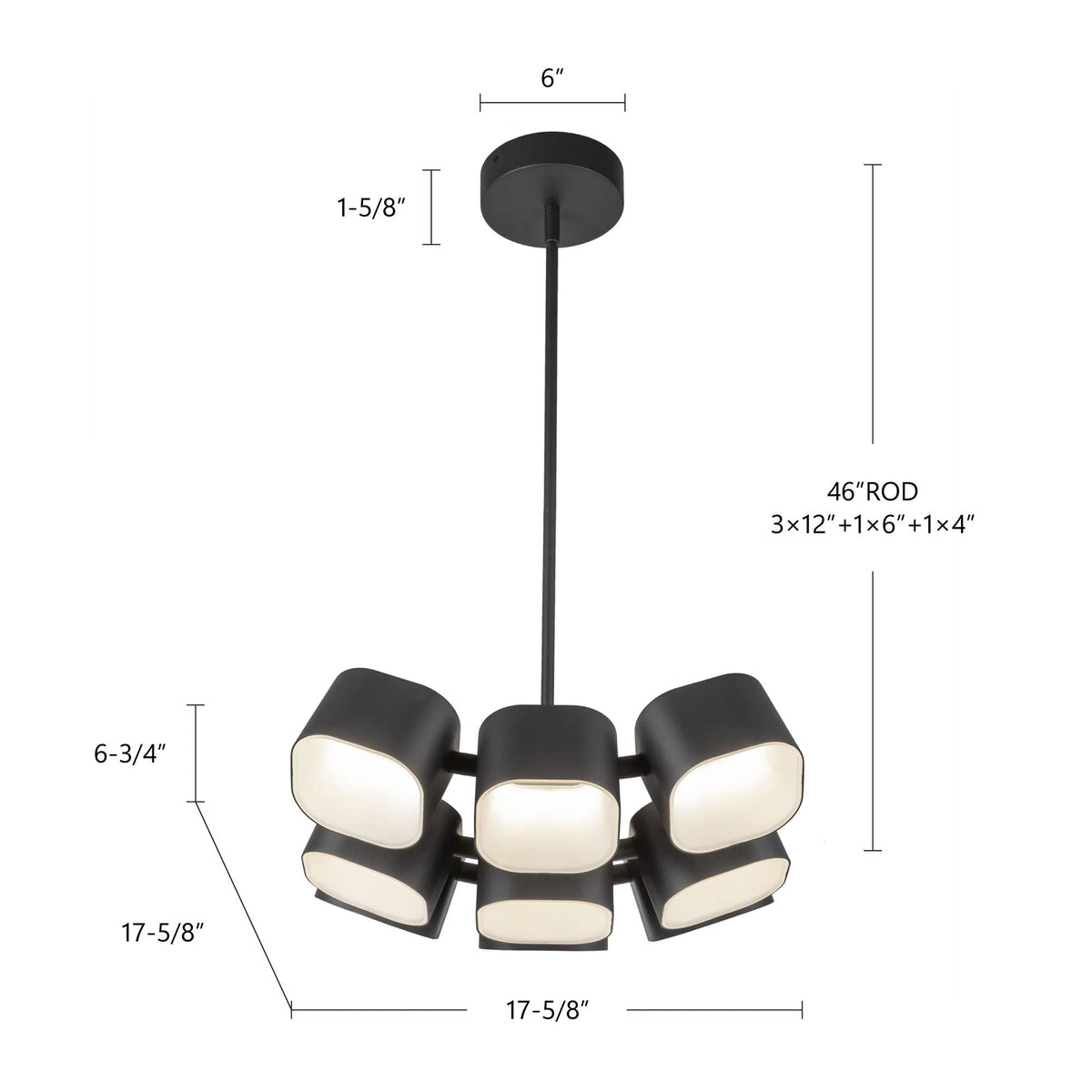 18-in Aluminum Chandelier