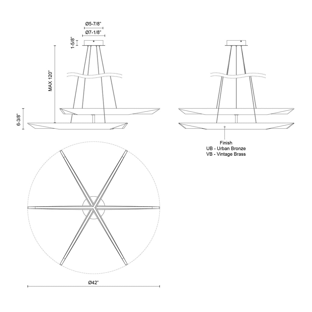 42-in Steel Chandelier