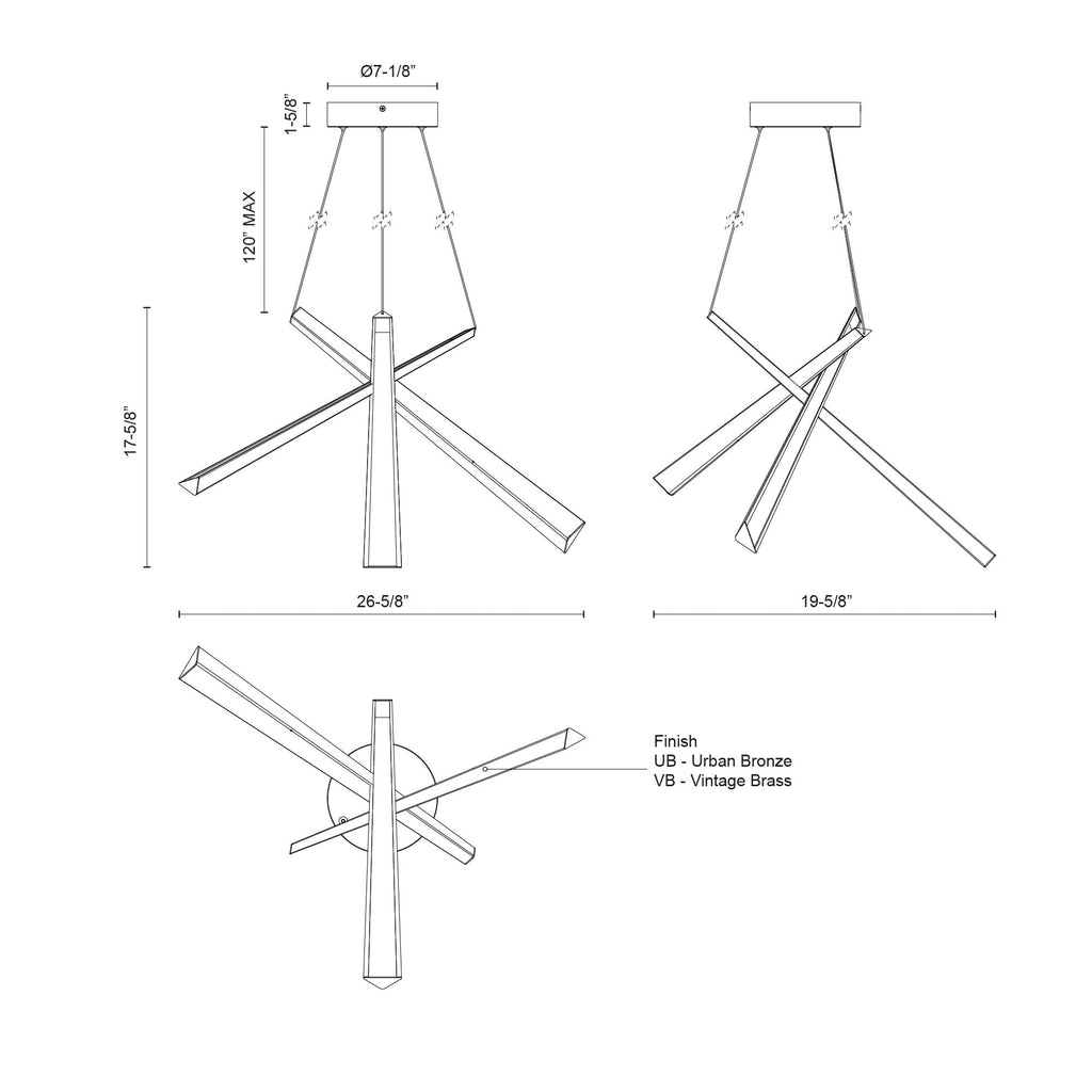 27-in Steel Chandelier