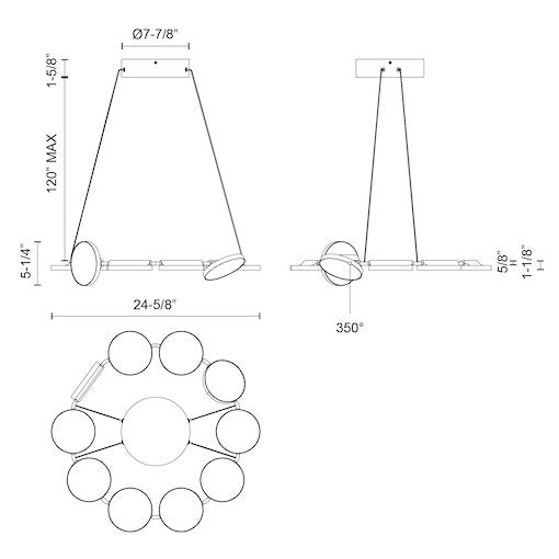 25-in Aluminum Chandelier