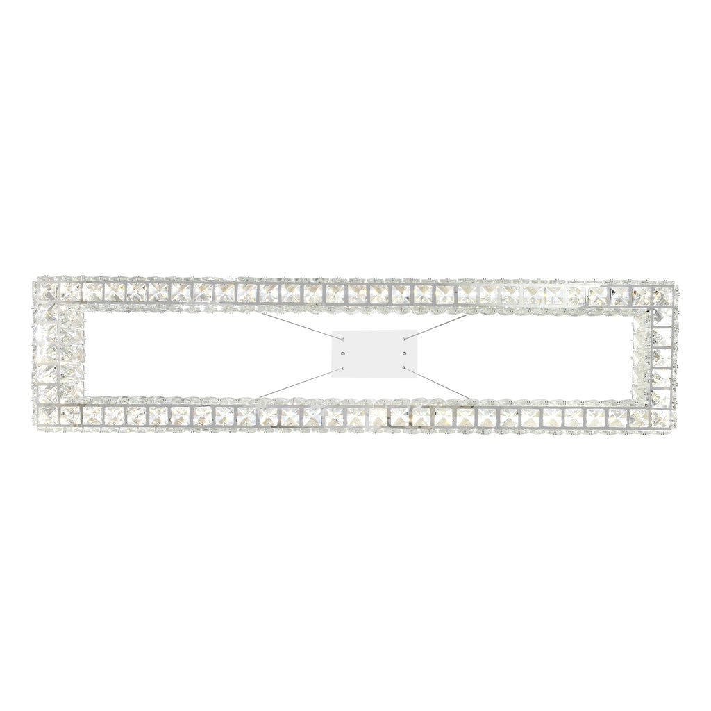 44-inch Chrome Integrated LED Crystal Chandelier