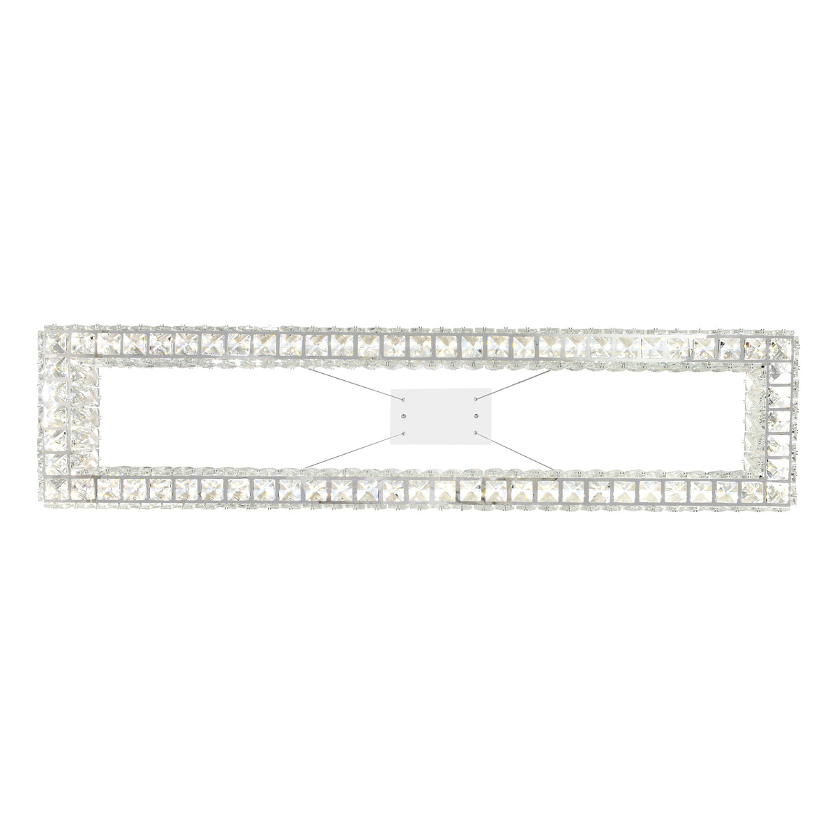 44-inch Chrome Integrated LED Crystal Chandelier