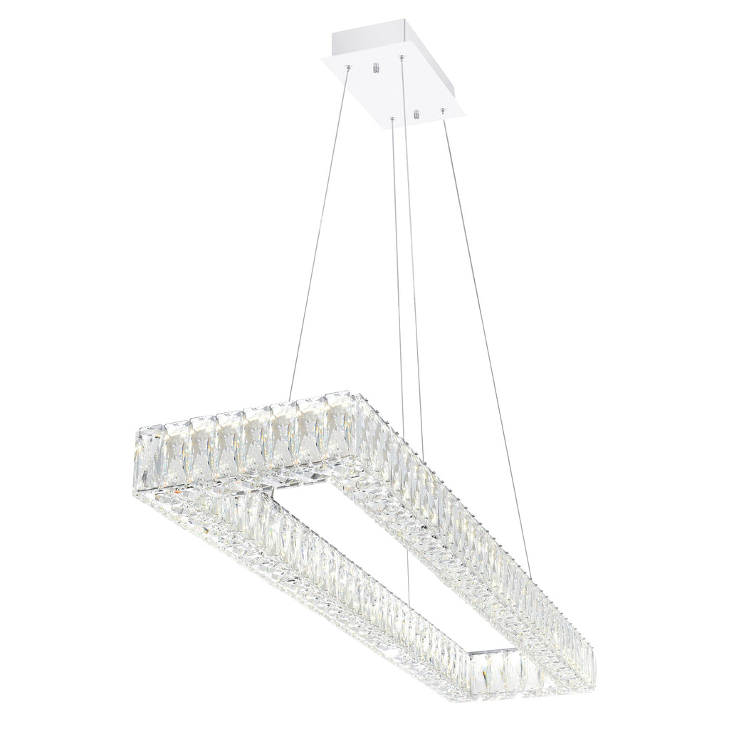 44-inch Chrome Integrated LED Crystal Chandelier