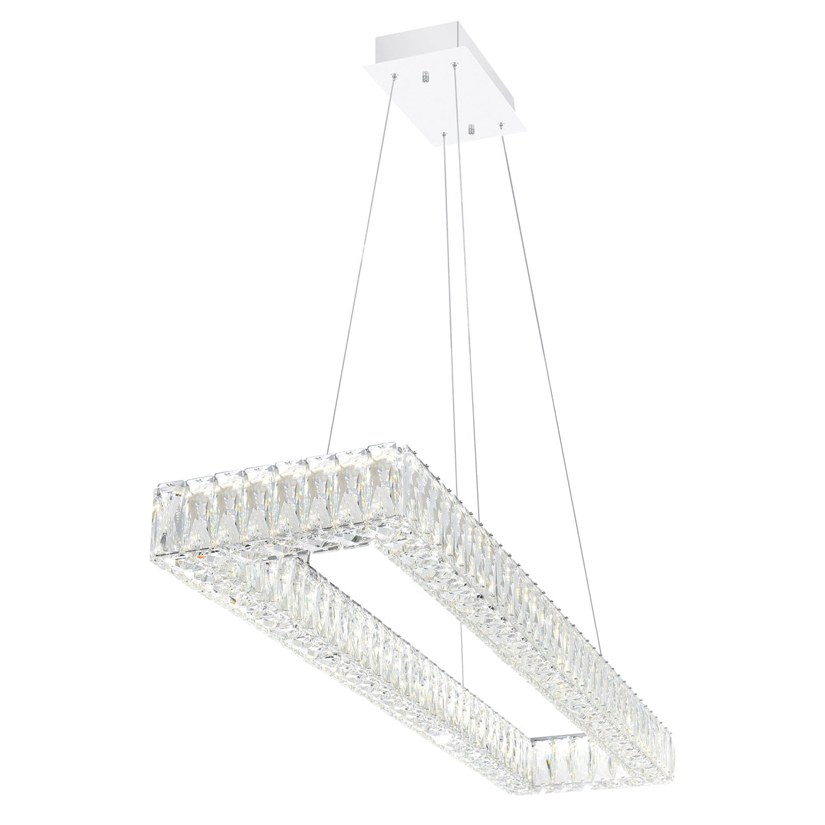 44-inch Chrome Integrated LED Crystal Chandelier