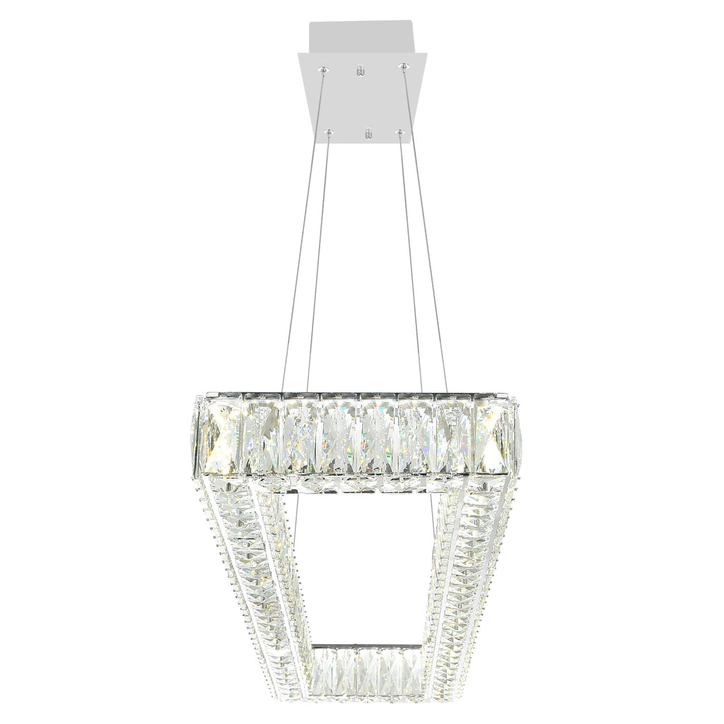 44-inch Chrome Integrated LED Crystal Chandelier