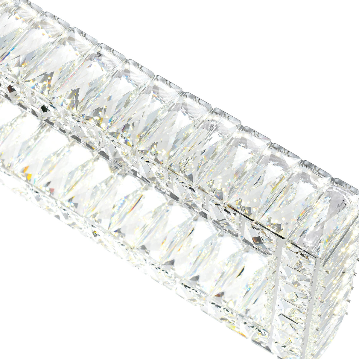 44-inch Chrome Integrated LED Crystal Chandelier