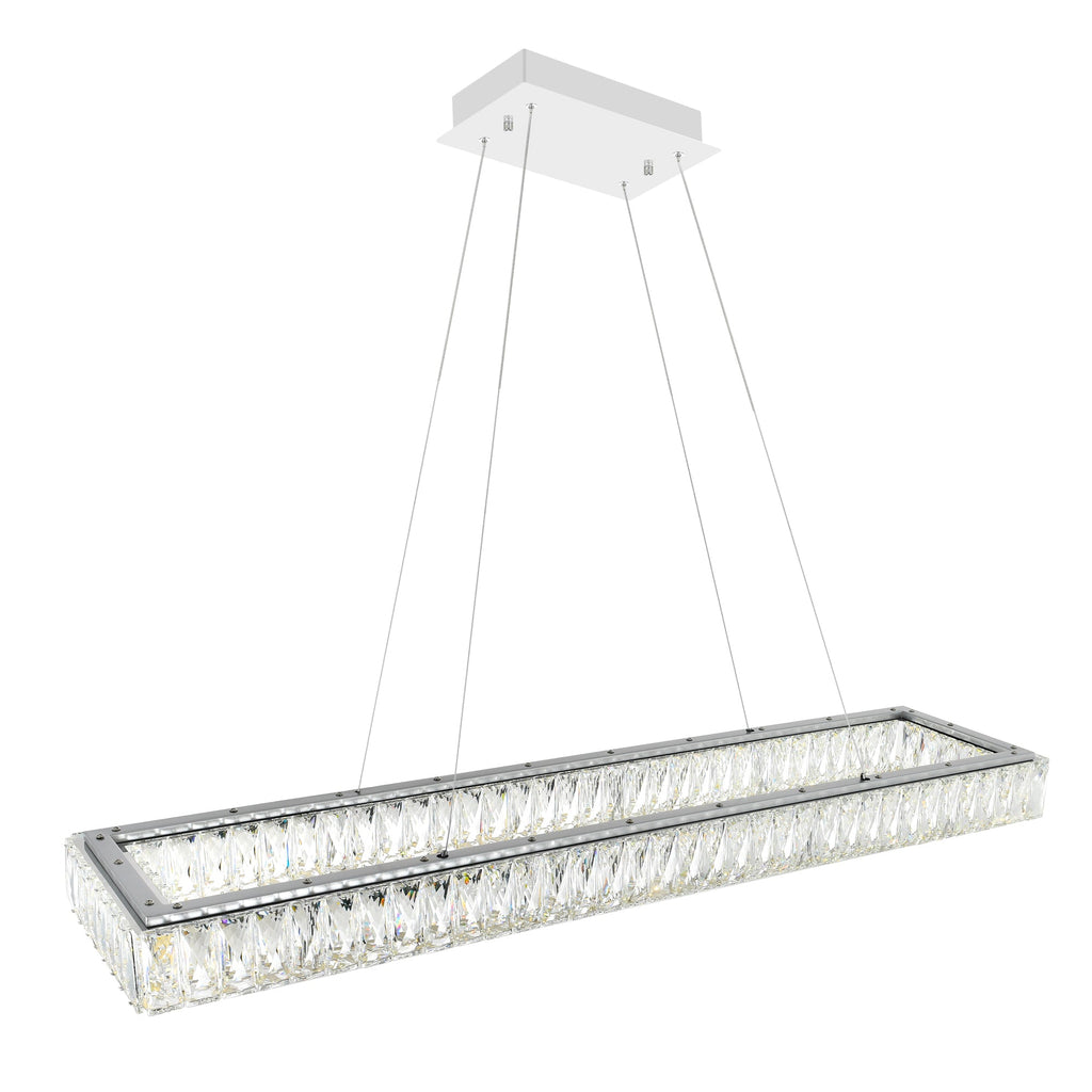 44-inch Chrome Integrated LED Crystal Chandelier