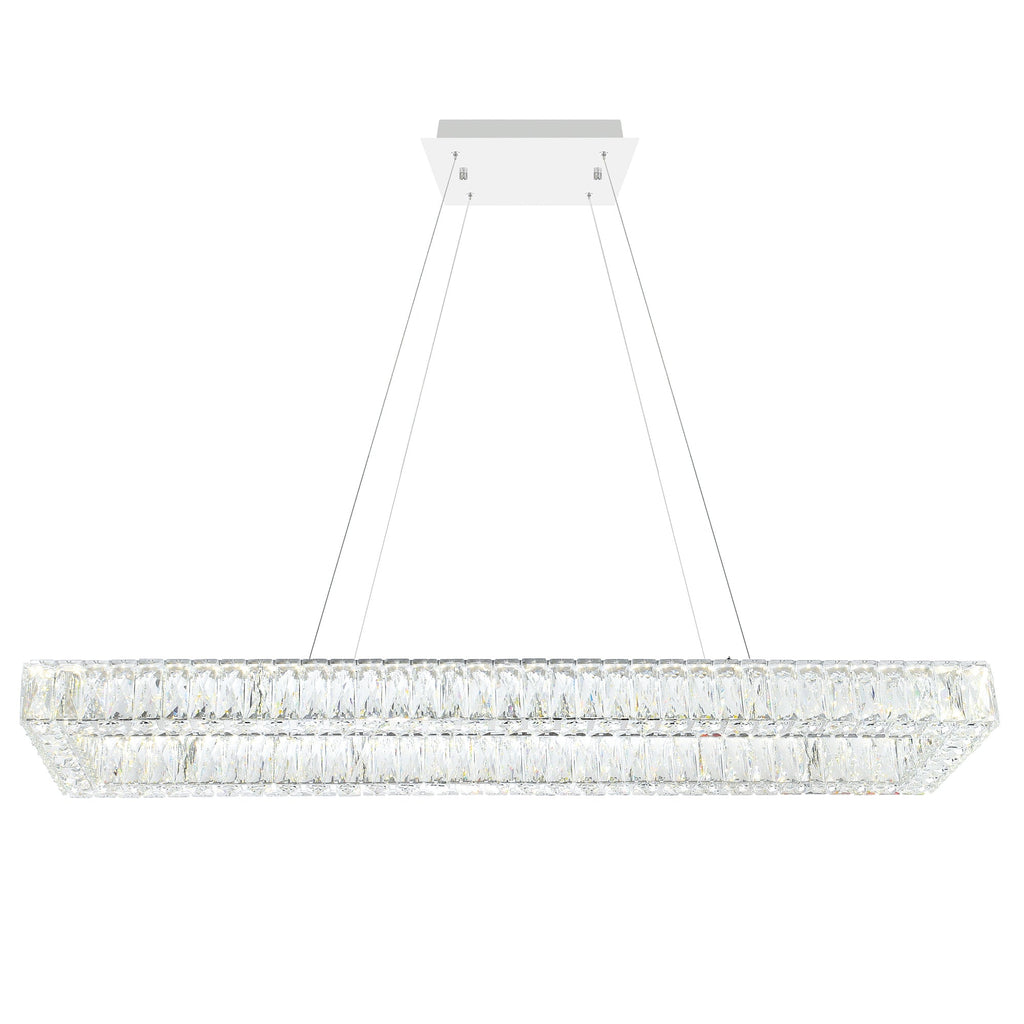 44-inch Chrome Integrated LED Crystal Chandelier