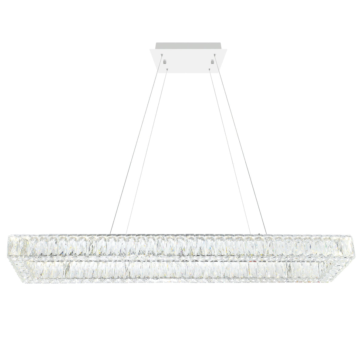 44-inch Chrome Integrated LED Crystal Chandelier