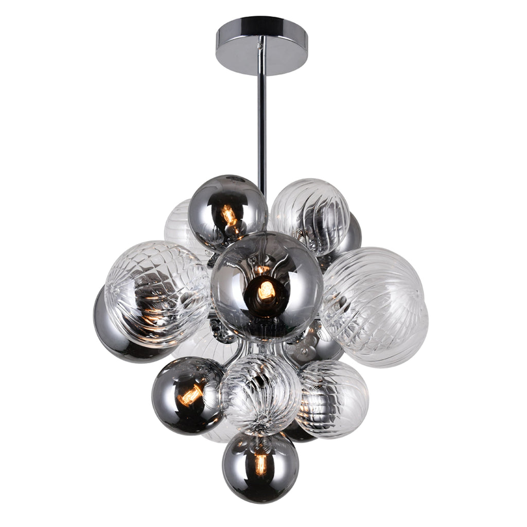 8-Light Chrome Tinted Glass Chandelier
