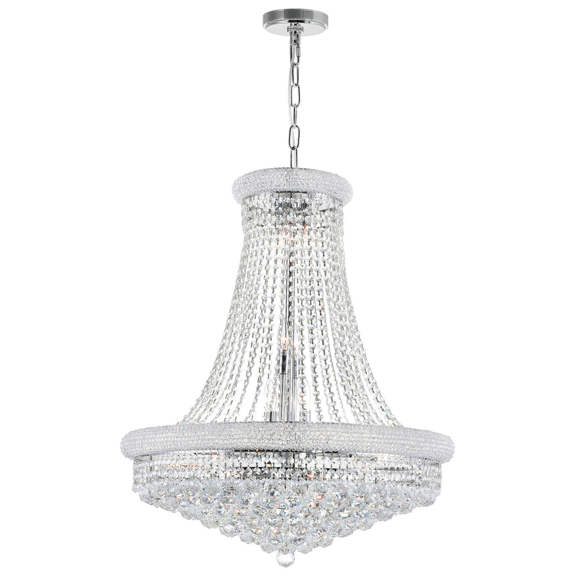 18-Light Chrome Crystal Chandelier