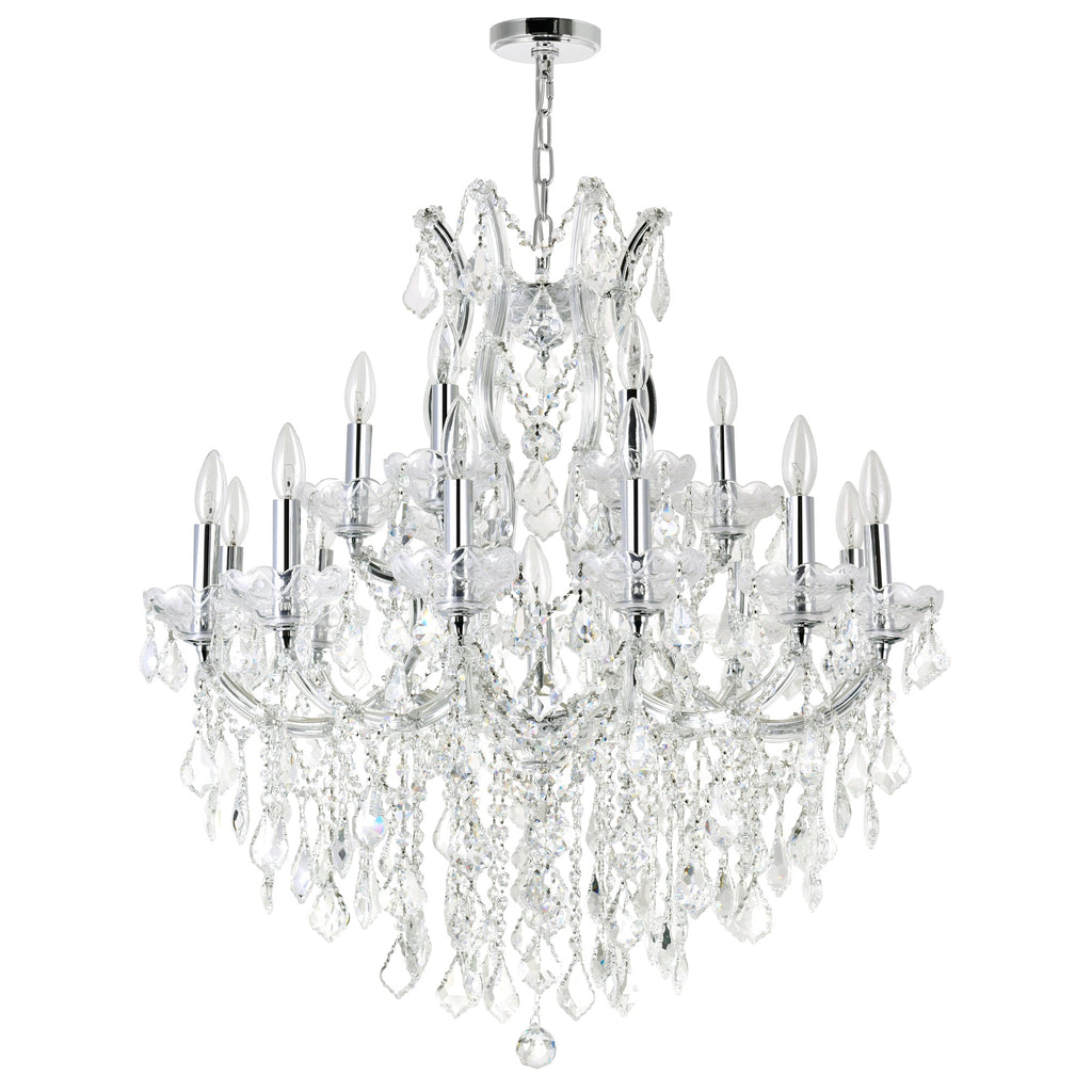 19-Light Chrome Crystal Chandelier