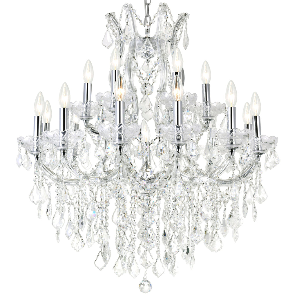 19-Light Chrome Crystal Chandelier