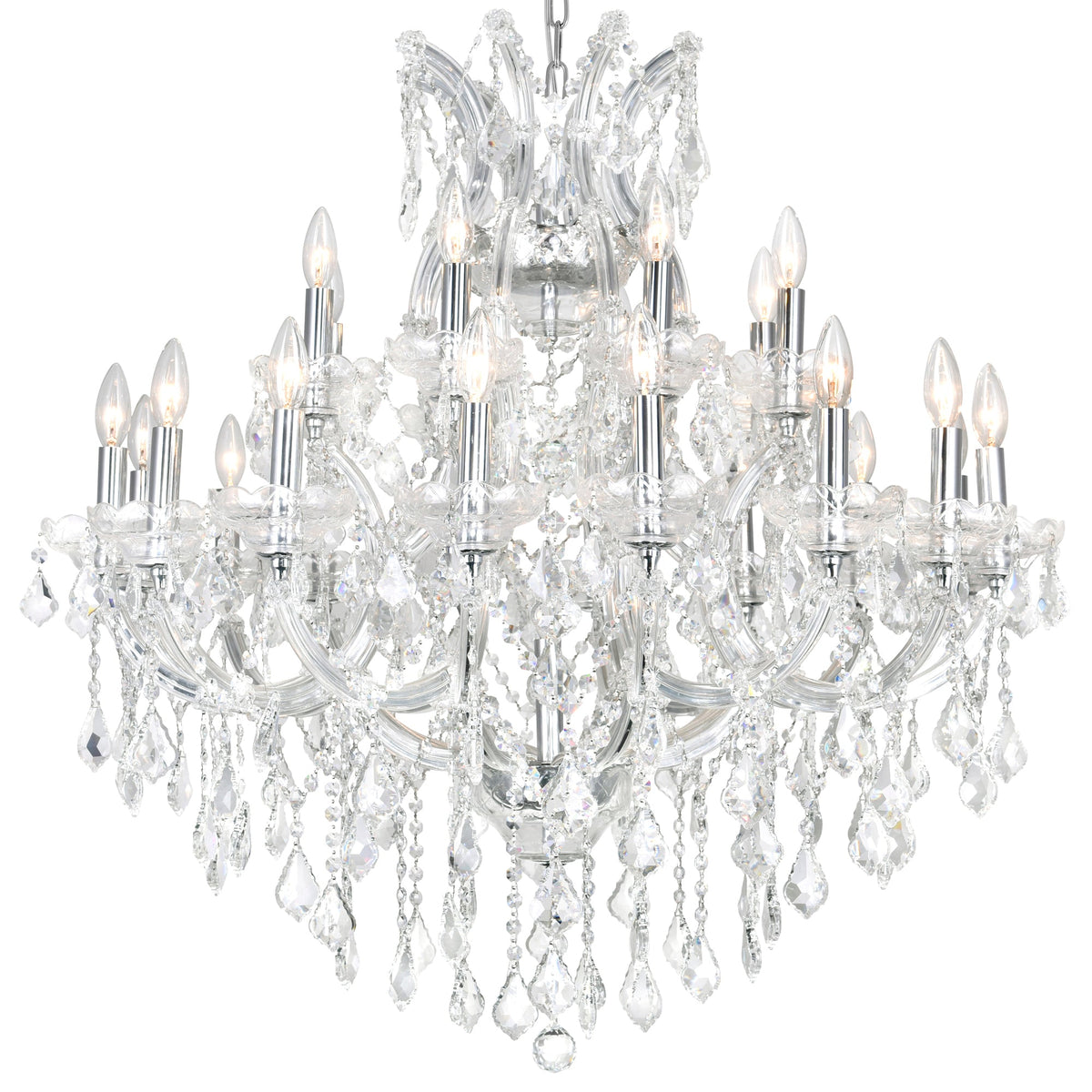 25-Light Chrome Crystal Chandelier