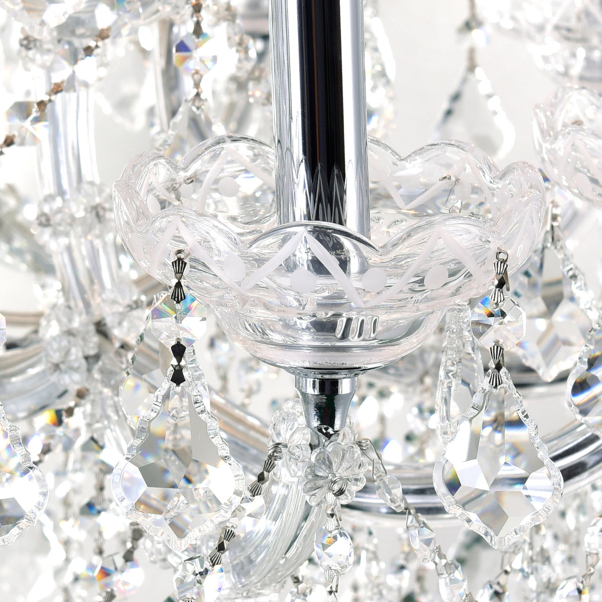 25-Light Chrome Crystal Chandelier
