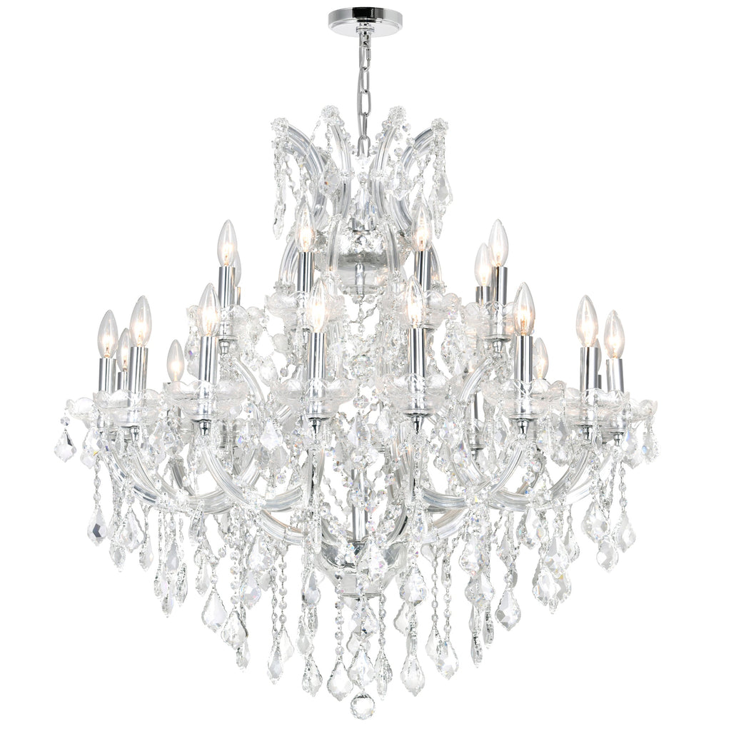 25-Light Chrome Crystal Chandelier