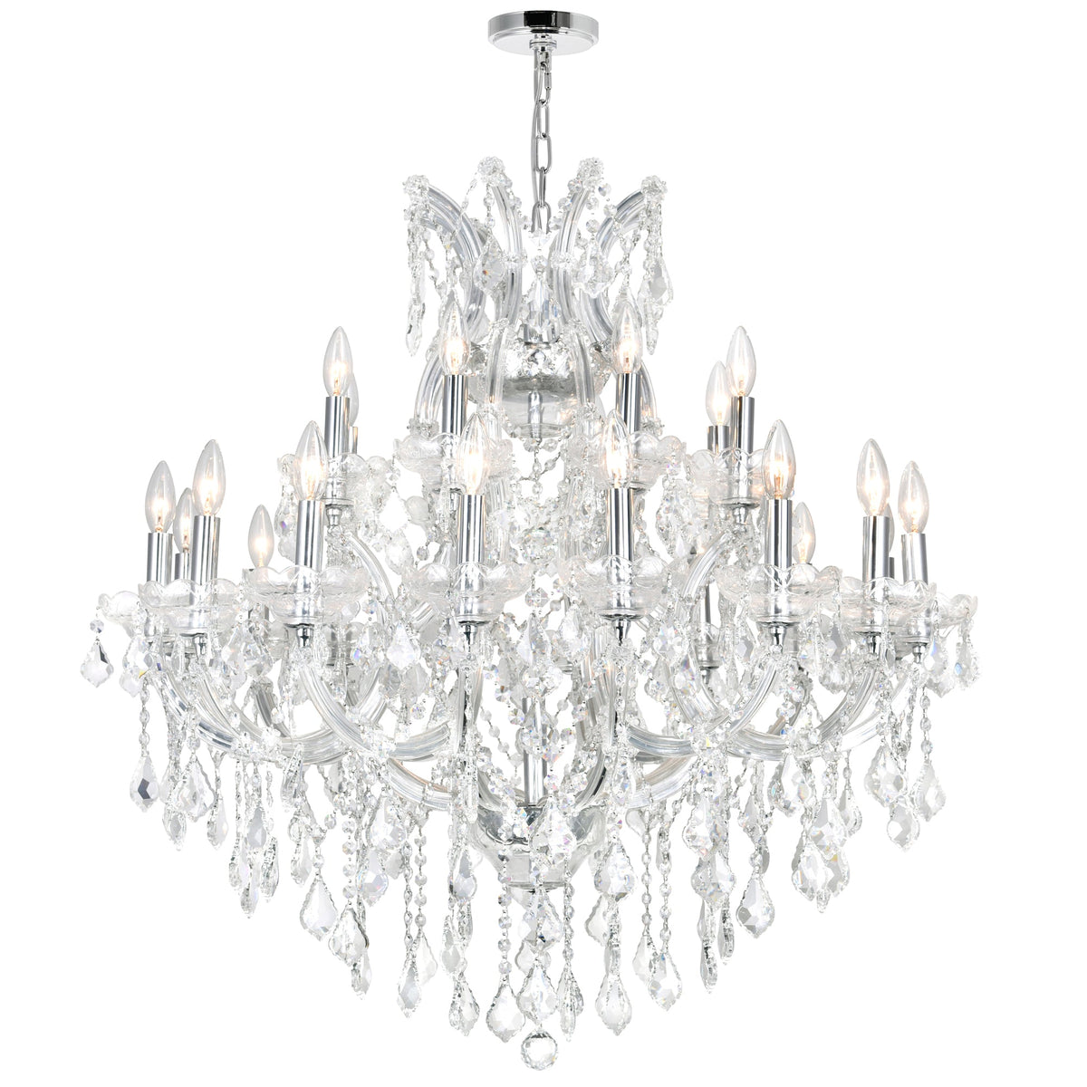 25-Light Chrome Crystal Chandelier