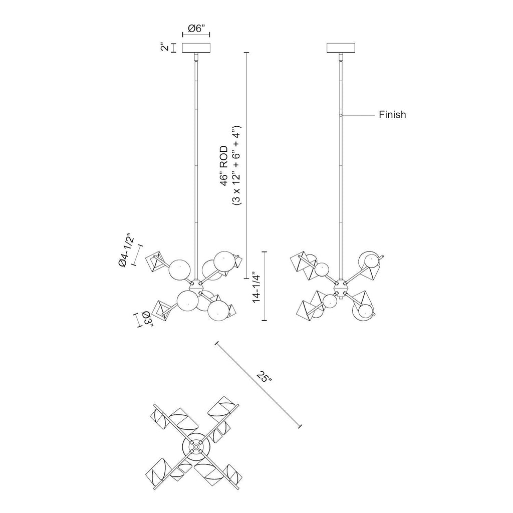 25-in Steel Chandelier