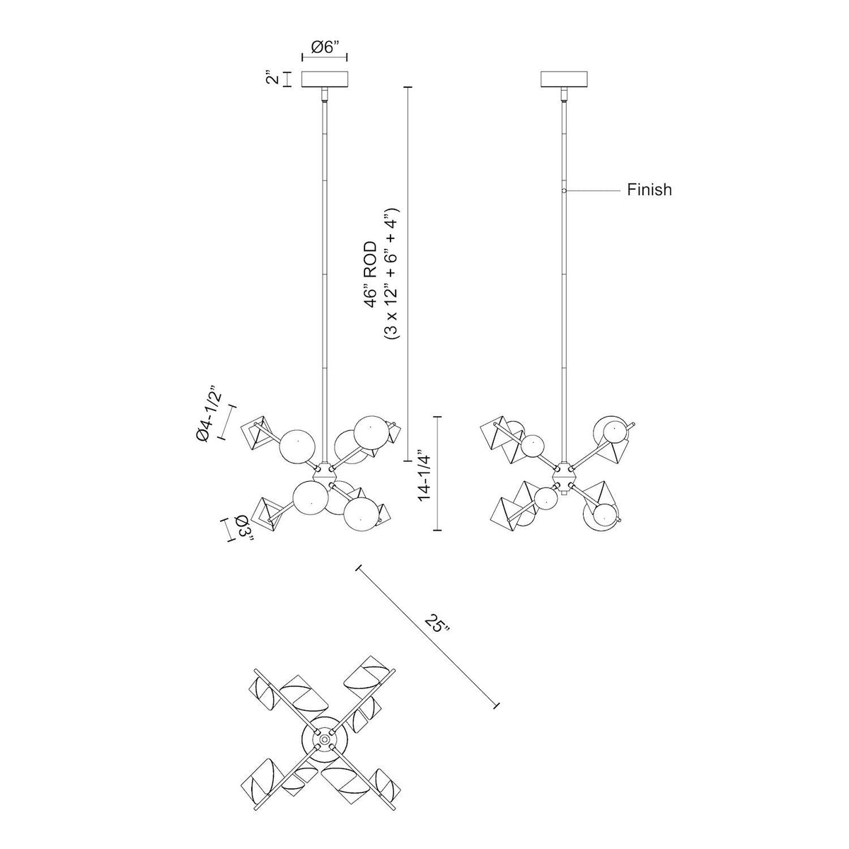 25-in Steel Chandelier