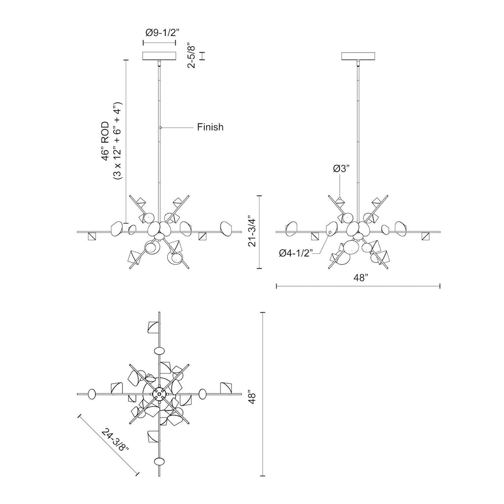 48-in Steel Chandelier