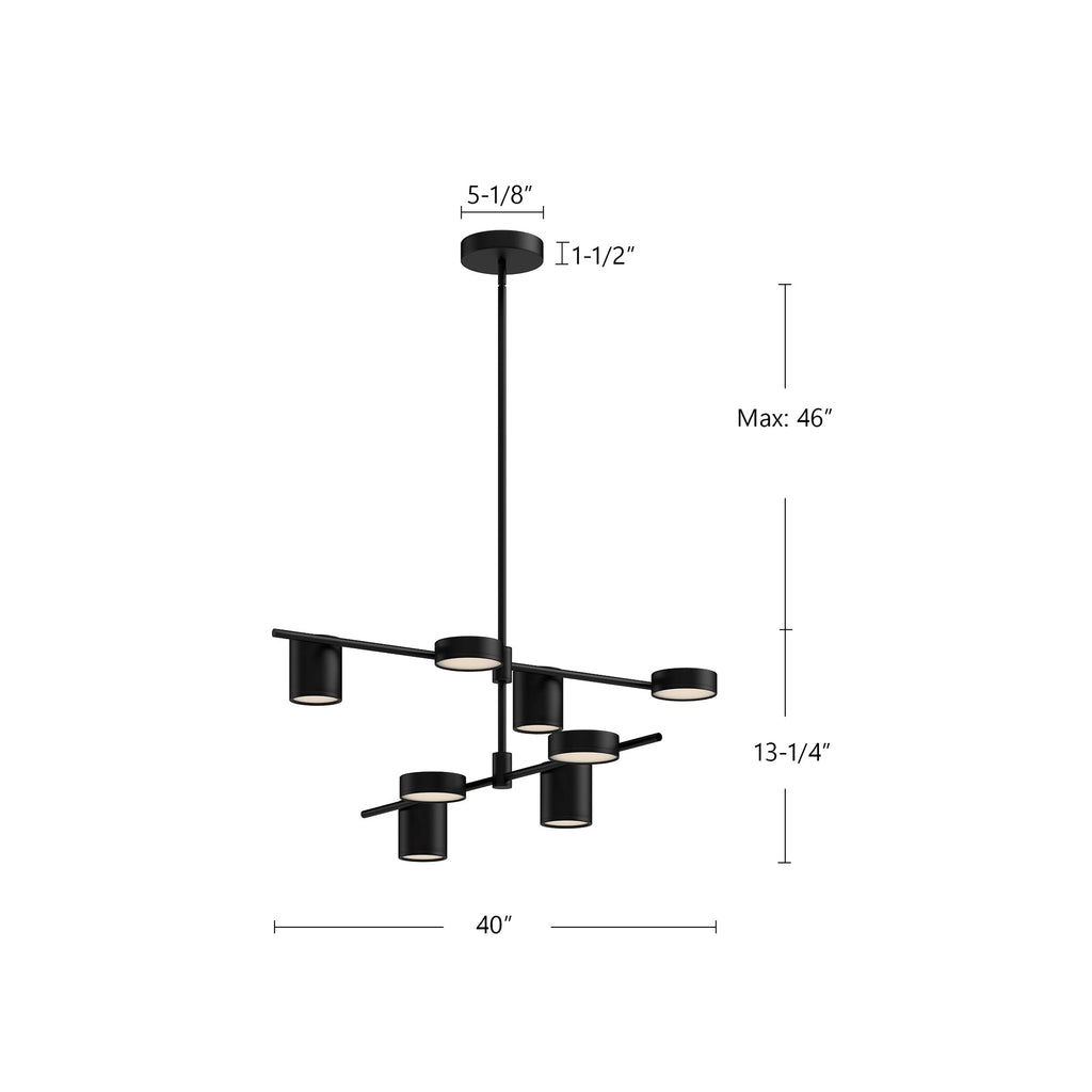 40-in Steel Chandelier