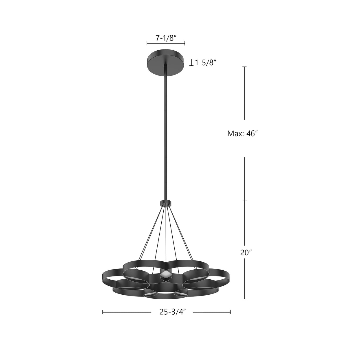26-in Steel Chandelier