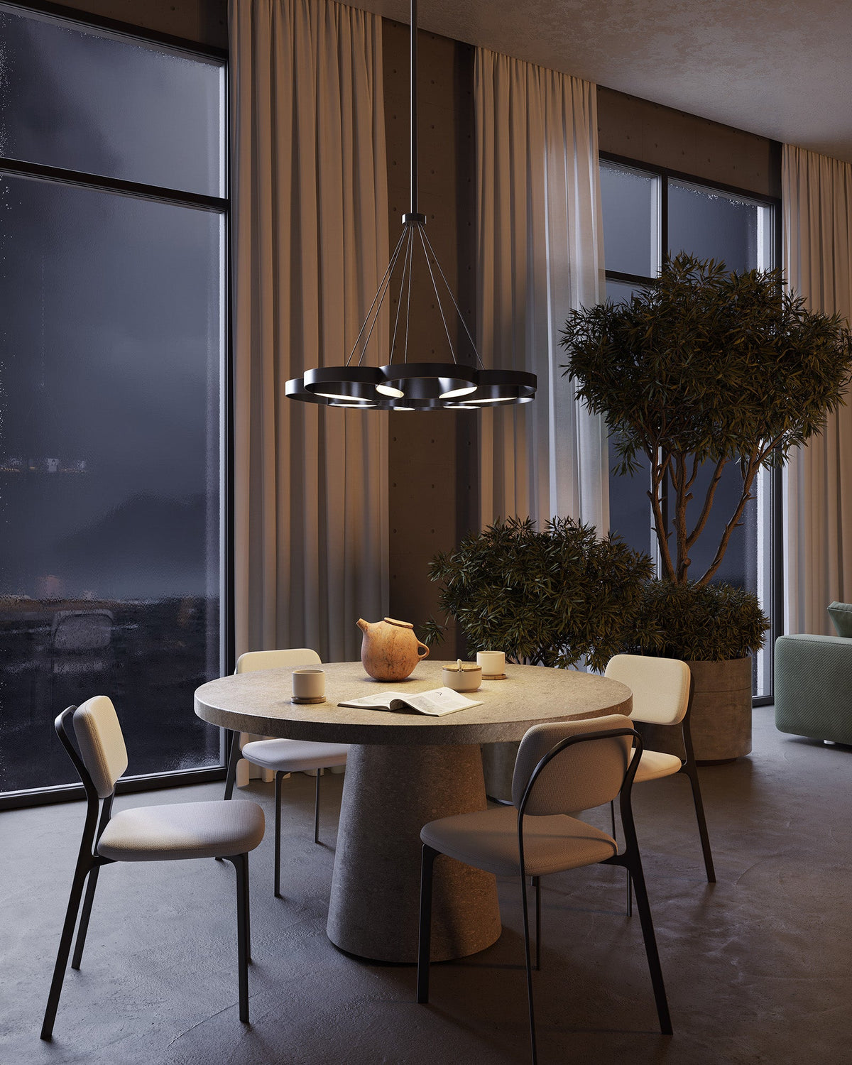 26-in Steel Chandelier