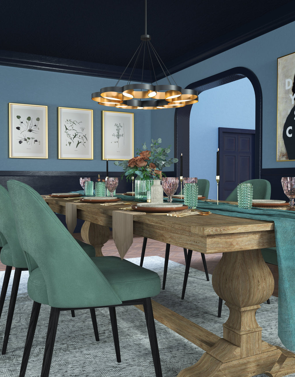 33-in Steel Chandelier