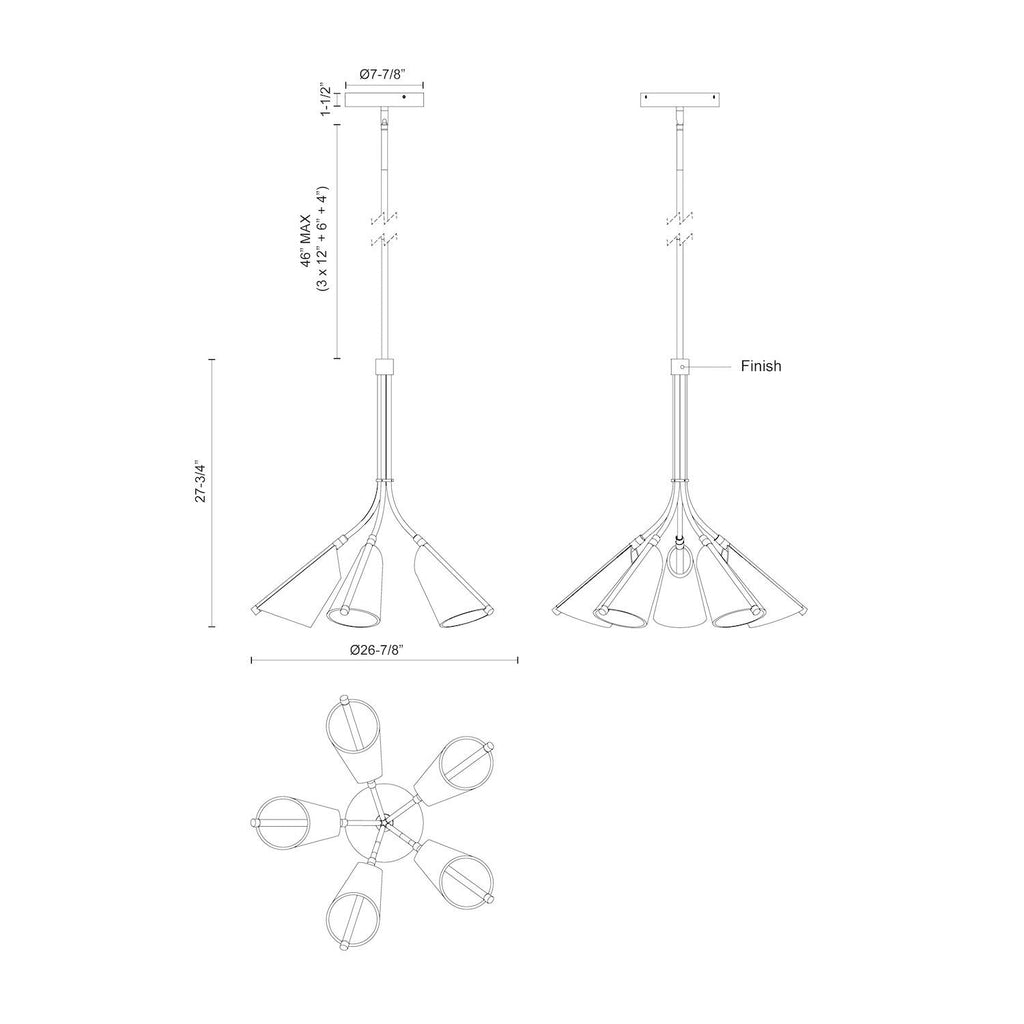 28-in Aluminum Chandelier